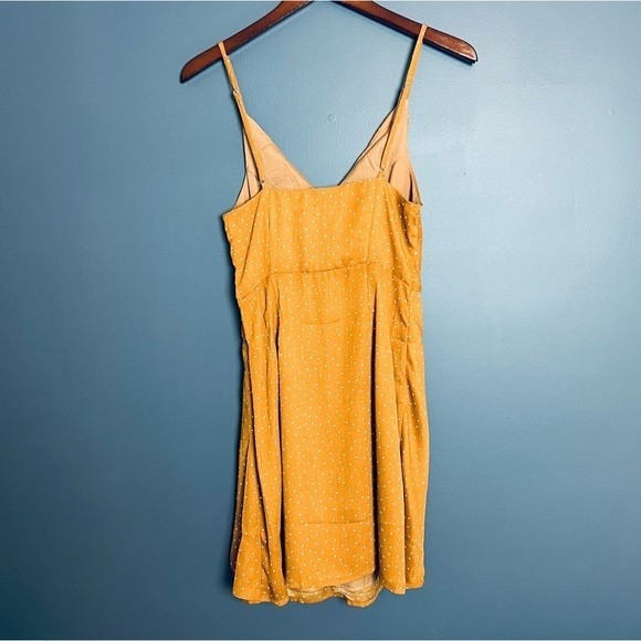 Lulus Missy Rust Orange Polka Dot Satin Knotted Front Mini Dress Size Small - Picture 8 of 14